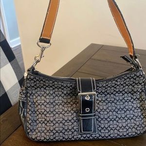 Black coach monogram shoulder bag